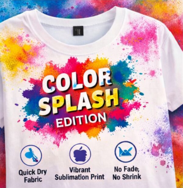 customized holi t shirt for men & women – premium color splash print