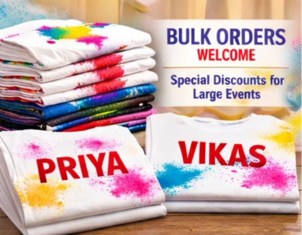 customized holi t shirt for men & women – premium color splash print